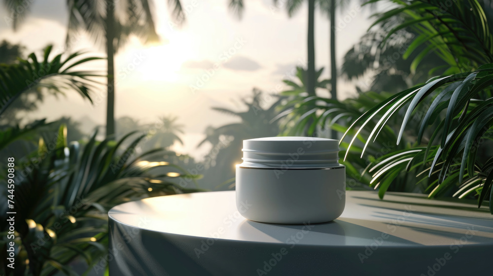 Obraz premium White jar sitting on table, suitable for various design projects