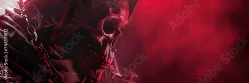 a banner for a website gothic skull