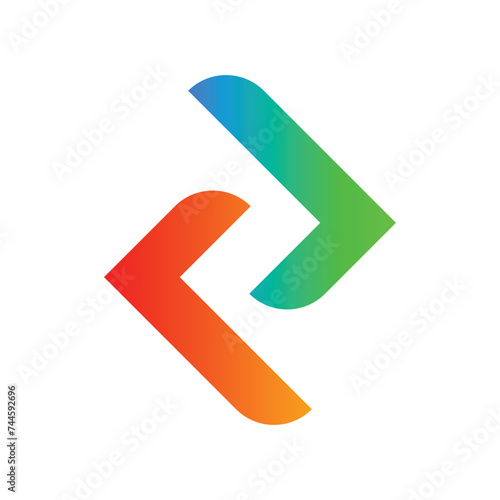 two arrow logo icon vector illustration eps
