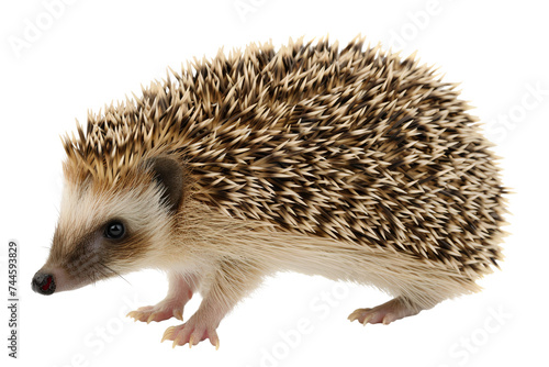 European hedgehog full body, isolated on transparent background