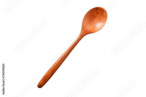 Wooden spoon on transparent background