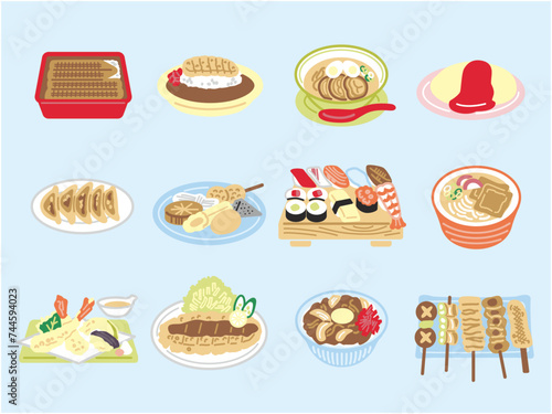 和食のイラストセット（カラー）