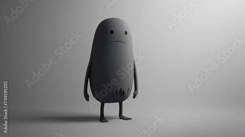 Matte Grey Icon: Minimalistic Character Design. Generative AI photo
