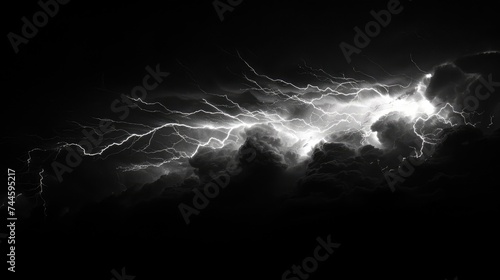 Thunderclap on a dark backdrop. Generative Ai.