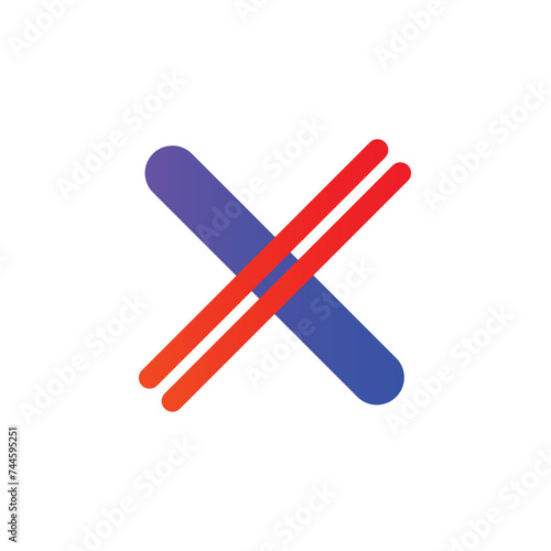 blue red x logo icon symbol vector 