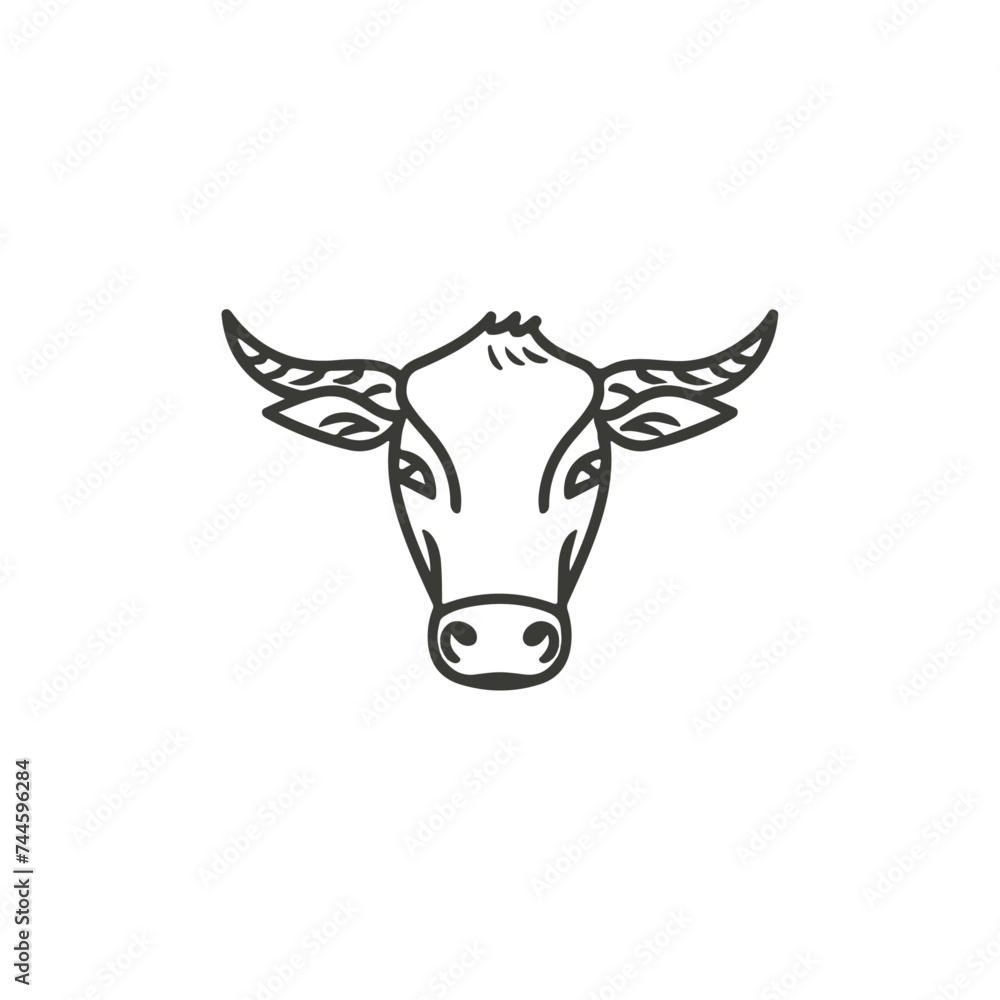 vector_hand_drawn_cow_logo_design_illustration
