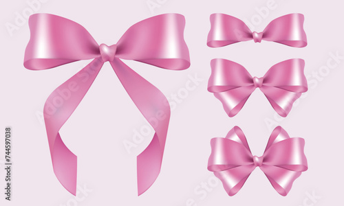 A Set of Pink Coquette Bows Vector