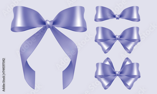 A Set of Purple Coquette Bows Vector