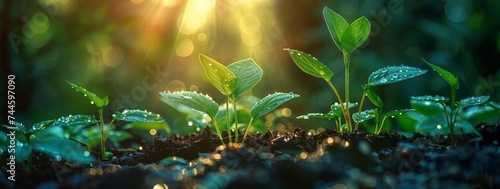 Nature s intricate design shines through the sun-kissed leaves of a plant  nestled in the lush green grass of an outdoor forest