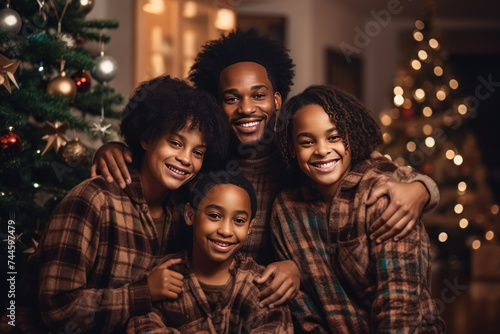 Capture the joy of the season with this heartwarming photo of a cheerful family