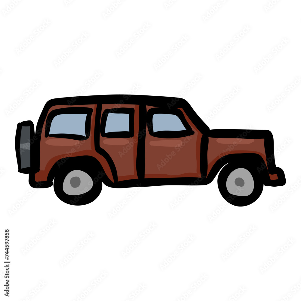Vector SUV Car Doodle Icon