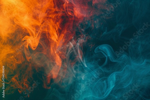 Abstract backdrop with stains of colorful incense smoke