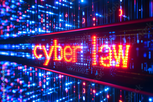 Words cyber law for cyber justice concept