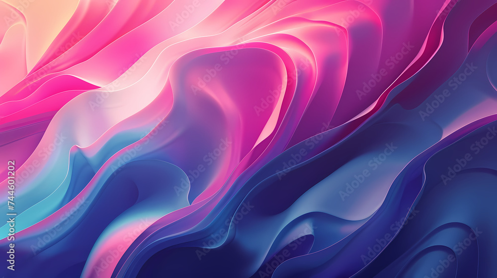 Obraz premium Abstract Colorful Waves in Digital Artwork
