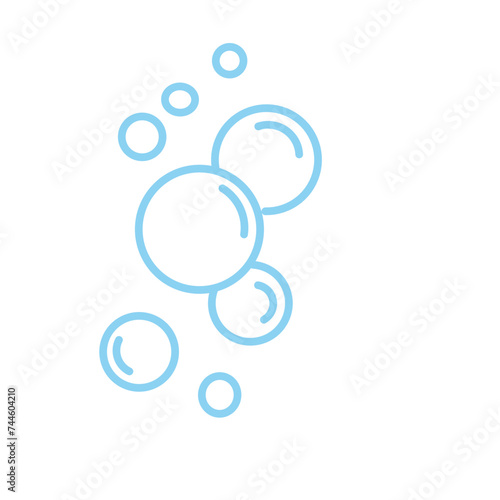 Bubble Line Icon. Soap Foam, Fizzy Drink, Oxygen Bubble Linear Pictogram. Circle Bubble Soap Outline Icon. Cleaning, Laundry, Washing. Editable Stroke. Isolated Vector Illustration. © Bagas