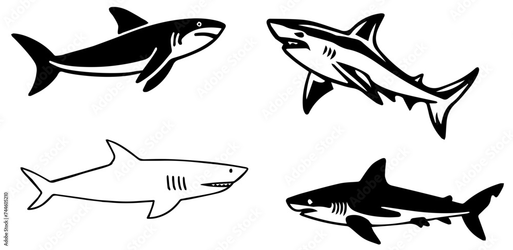 Shark vector transparent background PNG clipart