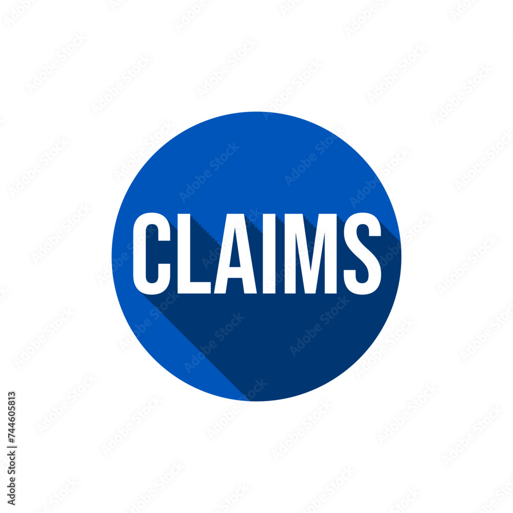 Claims medical bills business company icon label button design vector Claims medical bills business company icon label button design vector