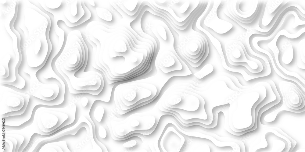 3d render, abstract white paper background. Paper cut vector art background banner texture. multi layer cutout geometric pattern on vector, Abstract soft white background with waves.	