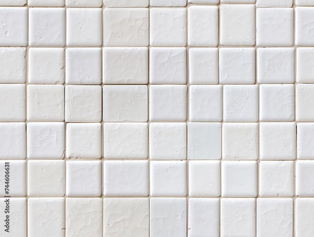 Square white tiles, pattern for textures and materials. Generative artificial intelligence. Square white tiles, pattern for textures and materials. Generative artificial intelligence.