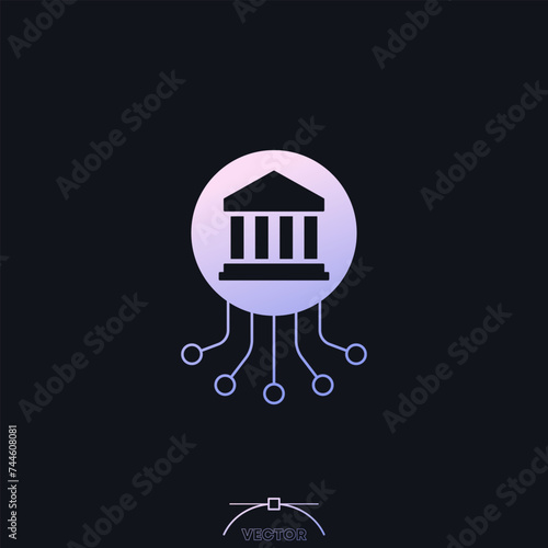 Electronic government icon with a gradient