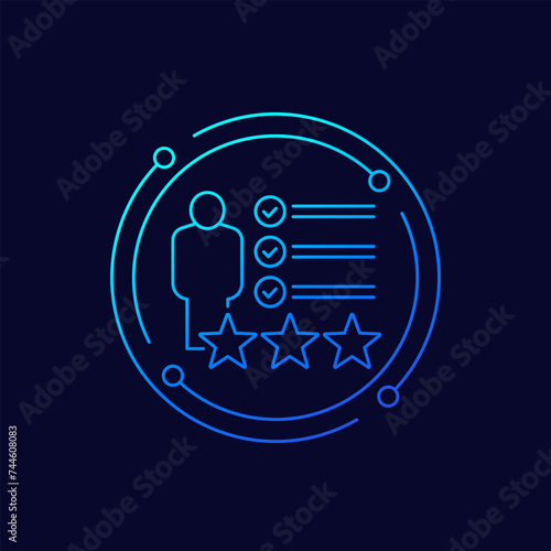employee work review icon, linear design