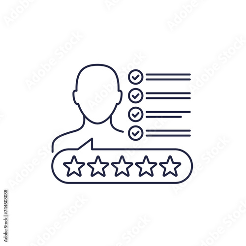 employee work review line icon