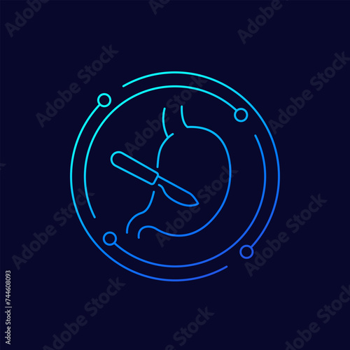 gastric surgery icon, linear design