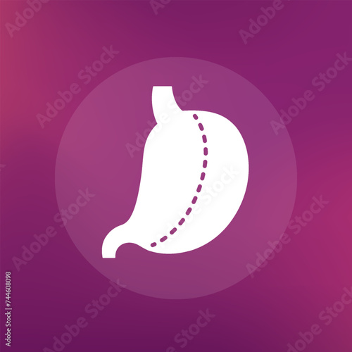 gastric sleeve icon, gastrectomy vector