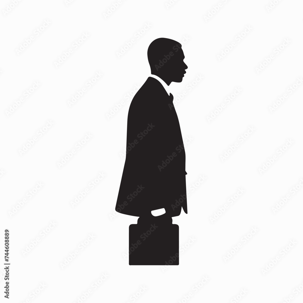 Black businessman silhouettes. businessman and business women with fully editable 