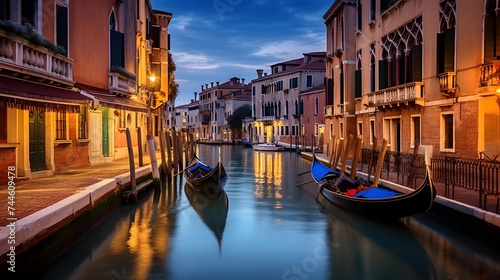 Panoramic view of the Grand Canal in Venice  Italy.