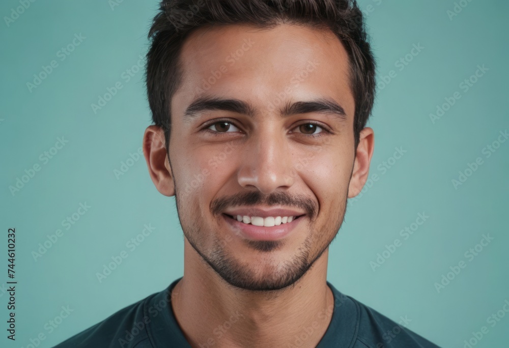 A man in a teal t-shirt with a charismatic smile, exuding a friendly and easygoing personality. A man in a teal t-shirt with a charismatic smile, exuding a friendly and easygoing personality.