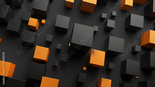 Black and Orange abstract shape background presentation design. PowerPoint and Business background.