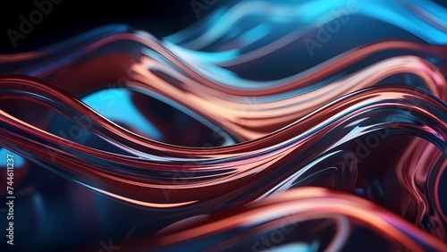3D Dazzling Colorful Flowing Waves Background