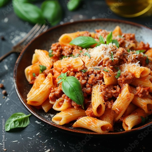 Delicious Bolognese pasta served on plate