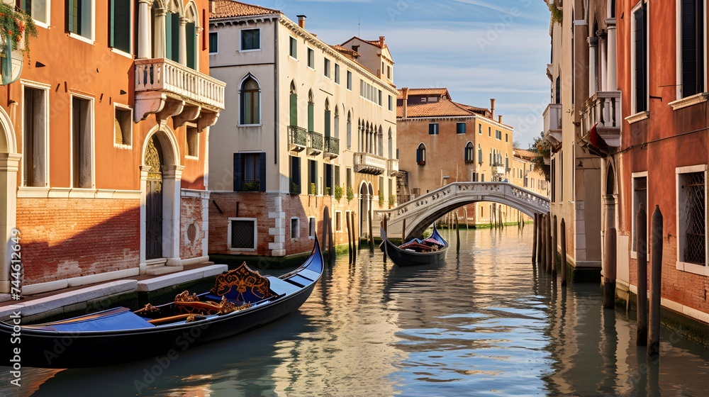 Beautiful view of the Grand Canal in Venice, Italy. Panorama