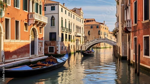 Beautiful view of the Grand Canal in Venice  Italy. Panorama
