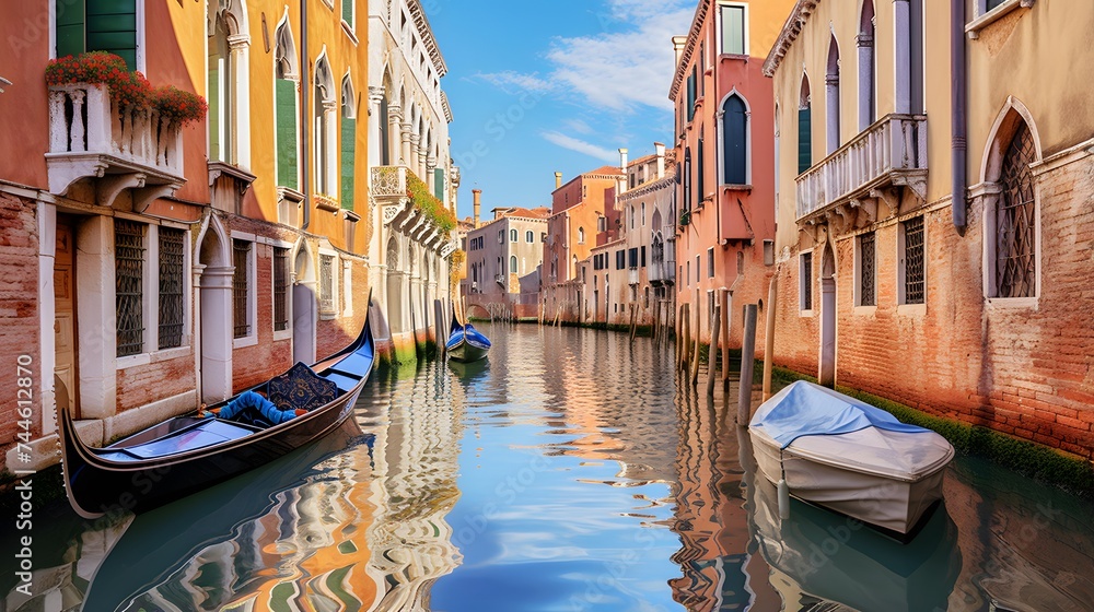 Panoramic view of the canal in Venice, ITALY