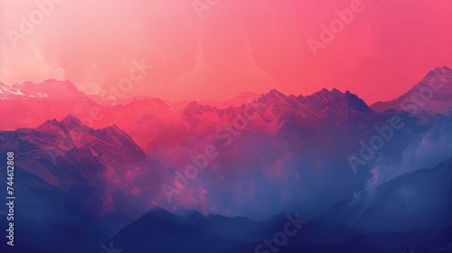Ultrawide Abstract Colorful Background With Mountines photo