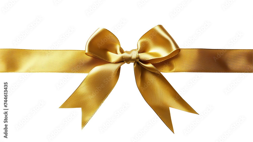 Golden bow with ribbon isolated on white background Golden bow with ribbon isolated on white background