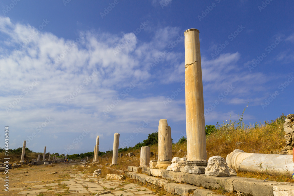 Ancient ruins of Greek buildings in Side, Turkey Ancient ruins of Greek buildings in Side, Turkey