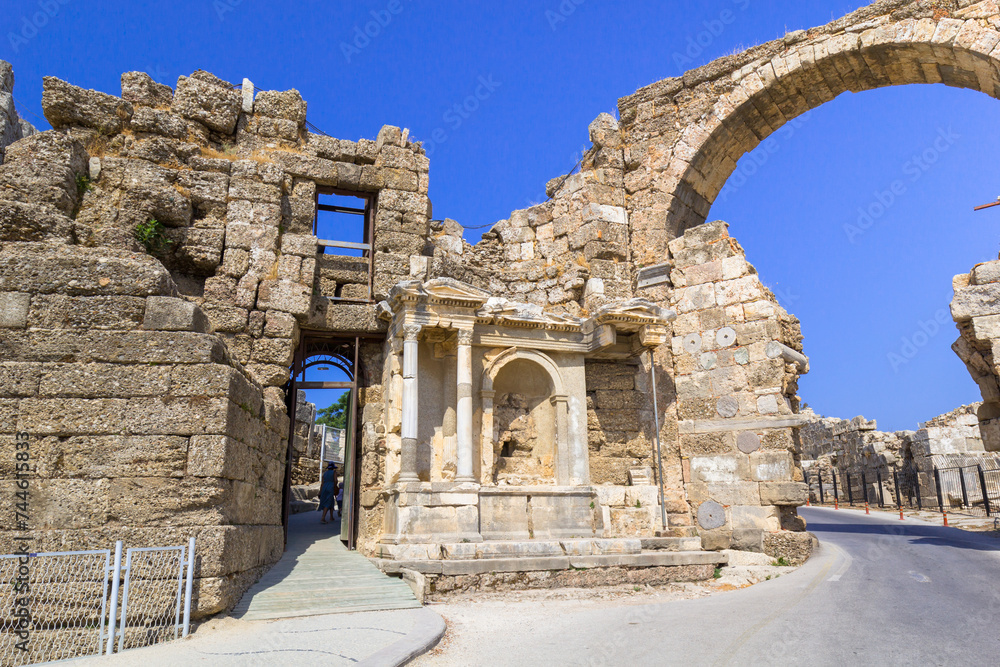 custom made wallpaper toronto digitalAncient ruins of Greek buildings in Side, Turkey