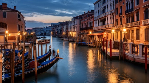 Panoramic view of the Grand Canal in Venice, Italy. © I