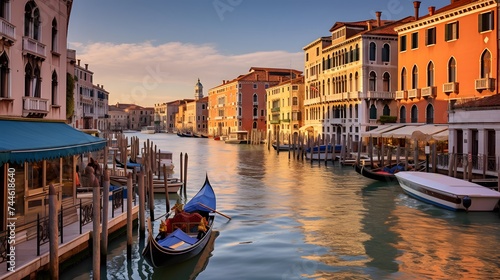 Panoramic view of the Grand Canal in Venice, Italy