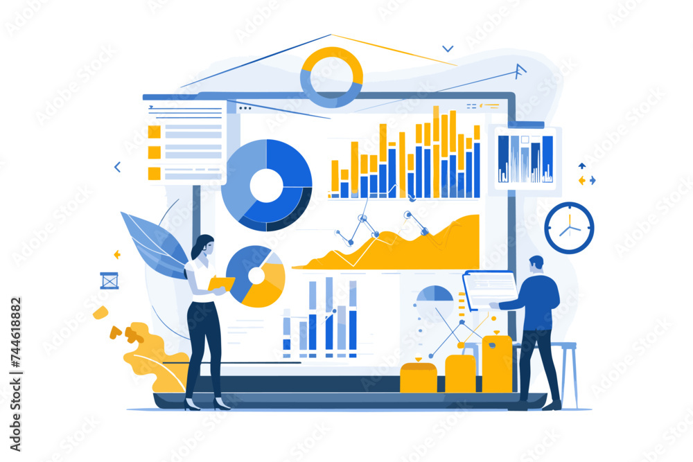 Naklejka premium Comprehensive Business Analysis Report, Data Interpretation and Research Results, Financial Insights and Market Trends, Corporate Strategy Planning