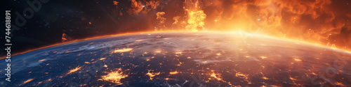 Apocalyptic Vision of Earth Engulfed in Flames