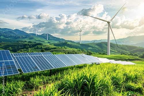 Embracing Clean Energy and Net Zero concept. Generative AI