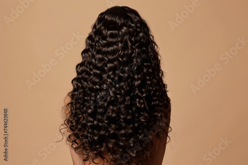 Portrait of woman with natural hair from rear view