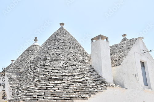 Trullo - tipico tetto dei trulli di Alberobello esempio di architettura pugliese in Italia