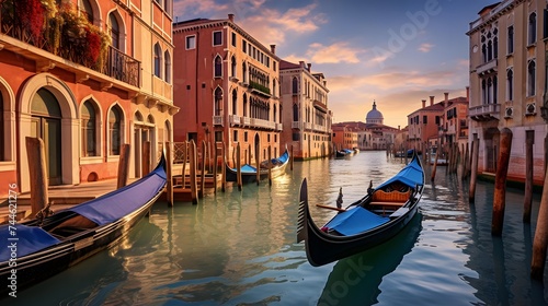 panoramic view of grand canal in venice, italy © I