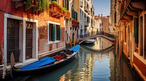 Beautiful view of the canal in Venice, Italy © I